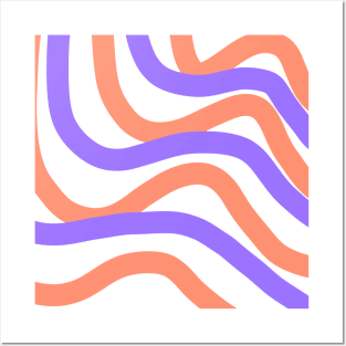 Purple red stripes art design Posters and Art